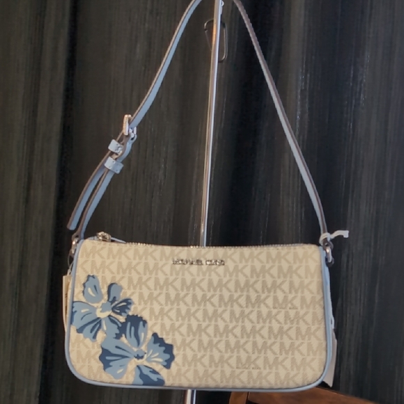 Michael Kors Jet Set Chambray Floral Shoulder Bag - Picture 1 of 12
